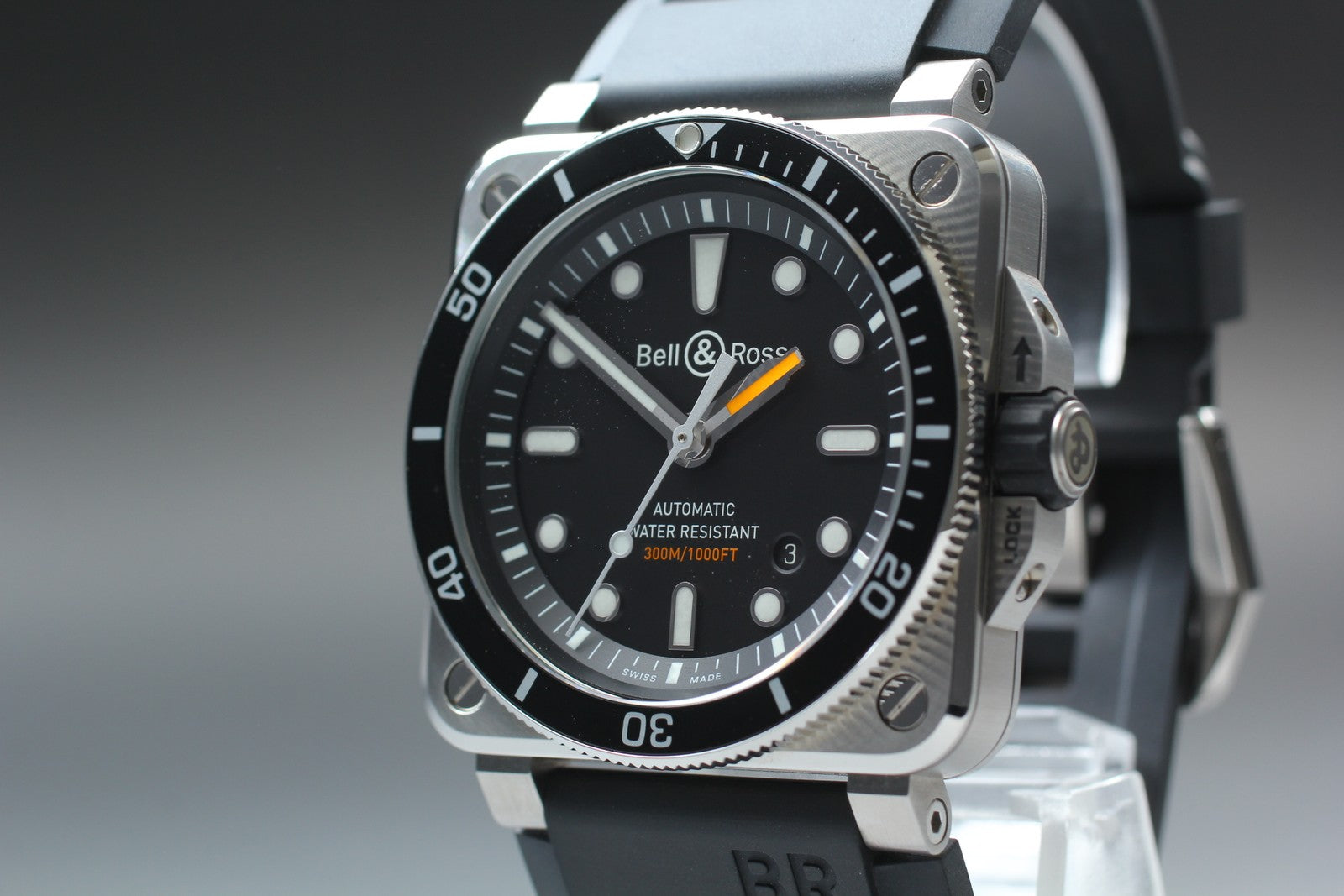 Bell & Ross BR 03-92-DIV Automatic Black Date Men's Watch 43mm JP N MINT*Box