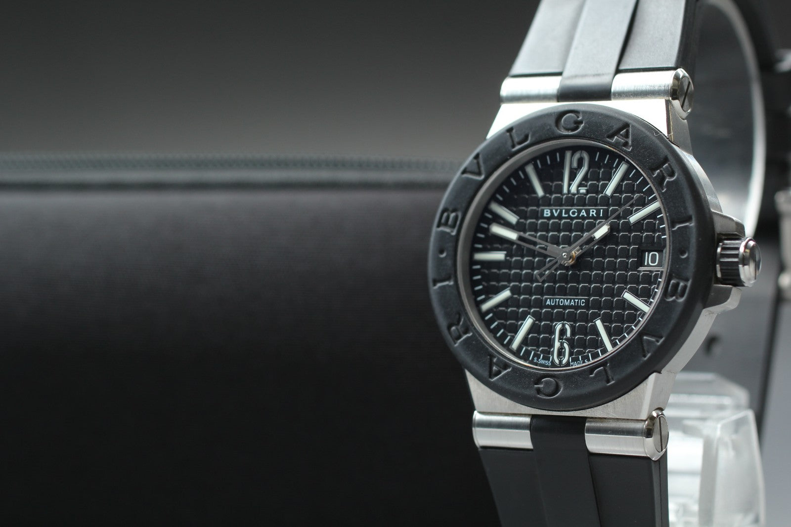BVLGARI Diagono DG35SV Black Dial Automatic Men's Watch 36mm JAPAN