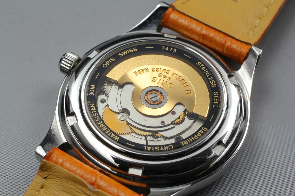 Vintage Oris Pointer 7403 Date Silver Dial Men's Automatic Watch 35mm JAPAN
