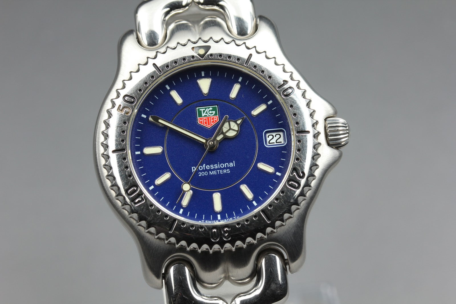 Vintage TAG HEUER SEL WG111A Quartz Blue Dial Men's Watch 36mm JAPAN Box