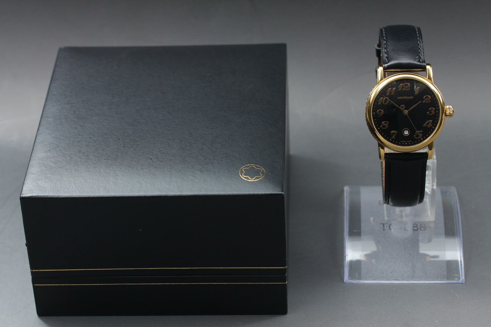New Batt MONTBLANC Meisterstuck 7005 Quartz Black Men's Watch 31mm JAPAN Box