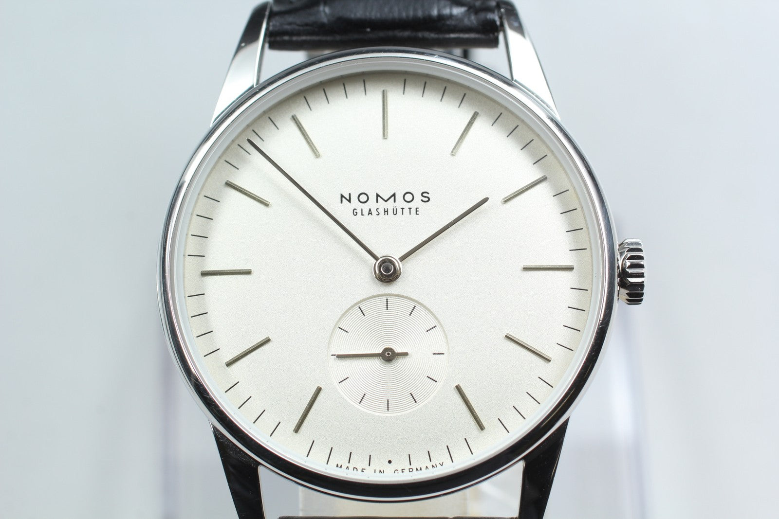 NOMOS Glashutte Orion 306 White Black Manual Winding Small Second Mens Watch Box