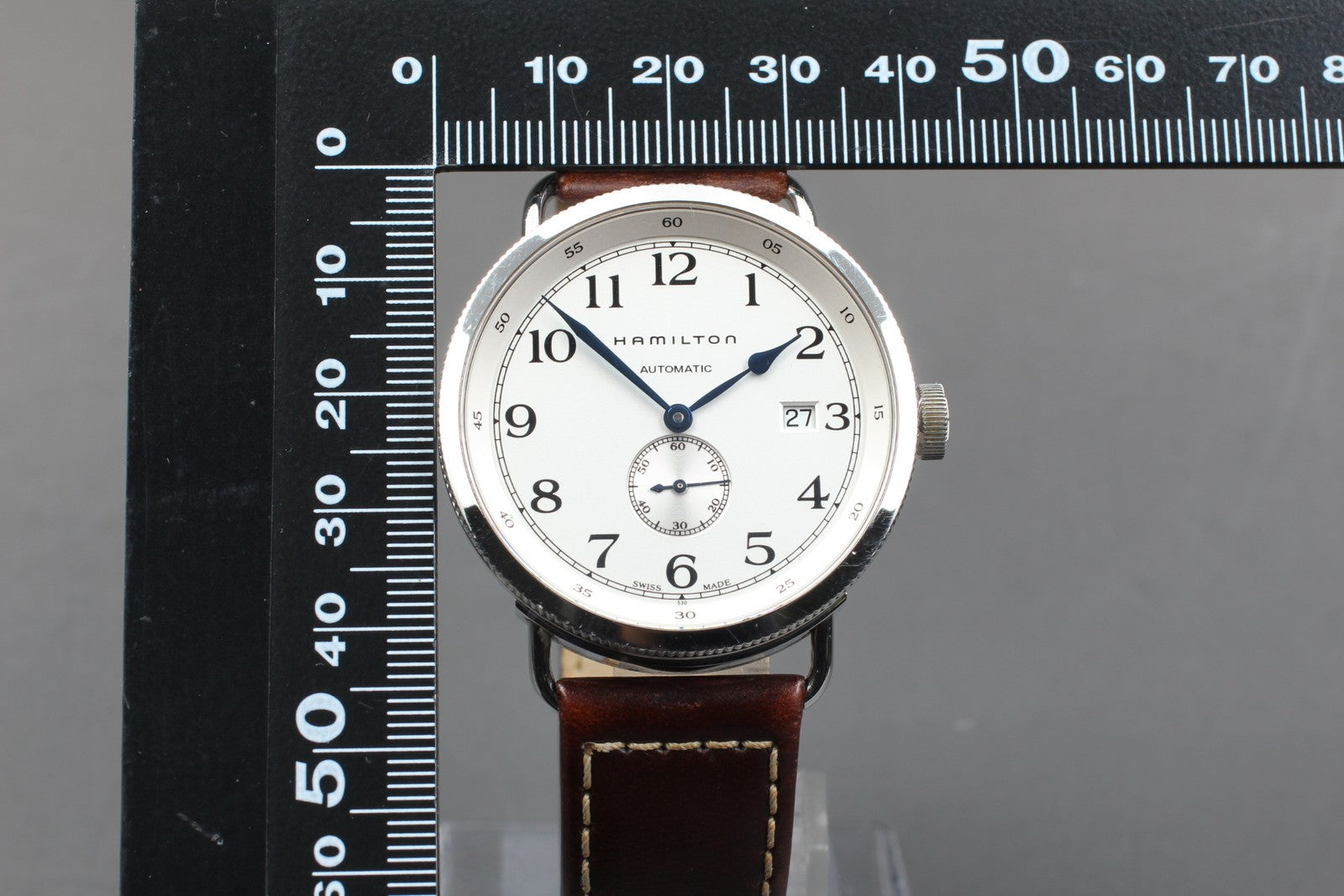 Exc+5* Hamilton H784650 Silver Stainless Steel Automatic Men's Watch 40mm JAPAN