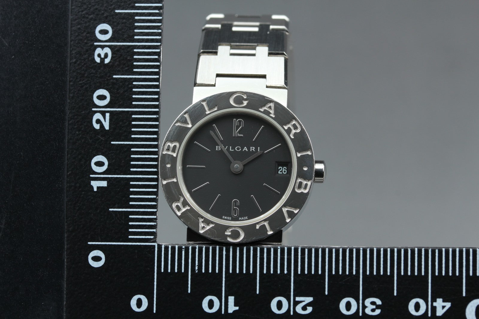 BVLGARI BVLGARIBVLGARI BB23SS Black Dial Quartz Women's Date Watch 22mm JAPAN