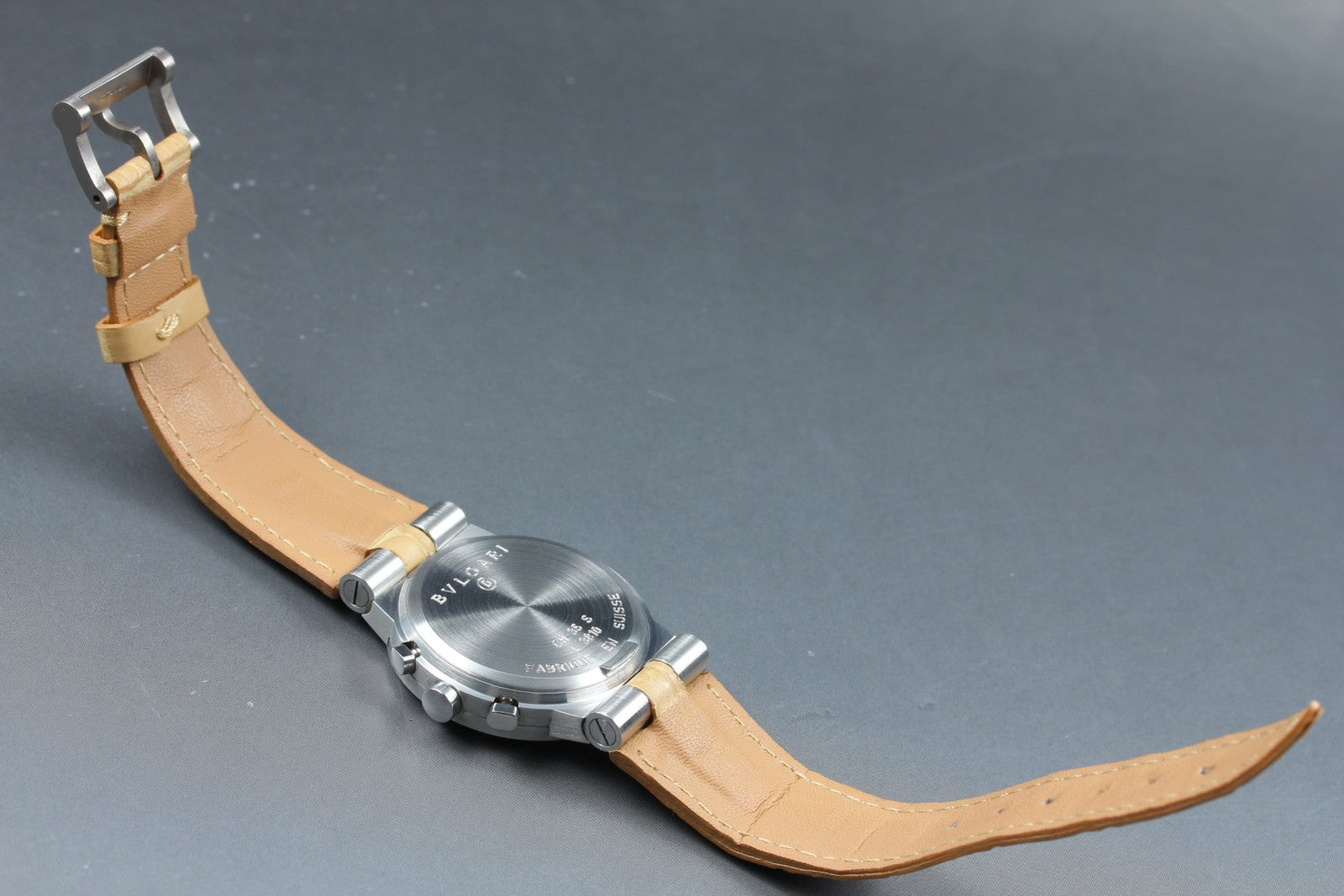 BVLGARI Diagono CH35S Quartz Chronograph Black Men's Watch 36mm JAPAN Exc+5*Box