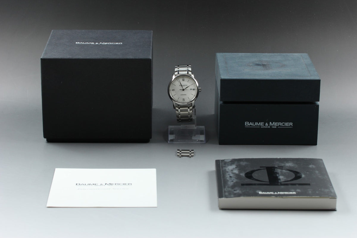 BAUME&MERCIER Classima 65679 Automatic Silver Date Men's Watch 42mm JAPAN Box