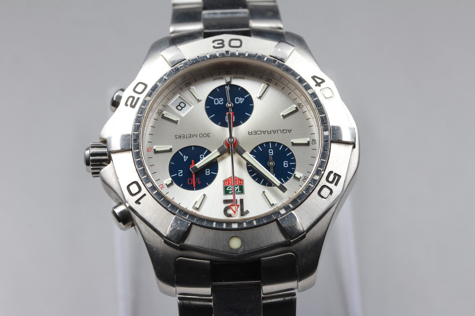 Tag Heuer Aquaracer 300m CAF1110 Chronograph Silver Quartz Men's Watch 42mm JP