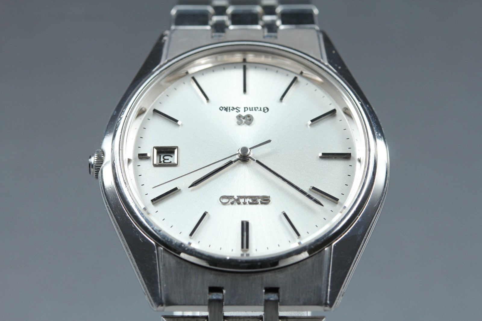 New Batt GRAND SEIKO 9587-8000 SBGS003 Silver Quartz Date Boy's Watch 36mm JAPAN