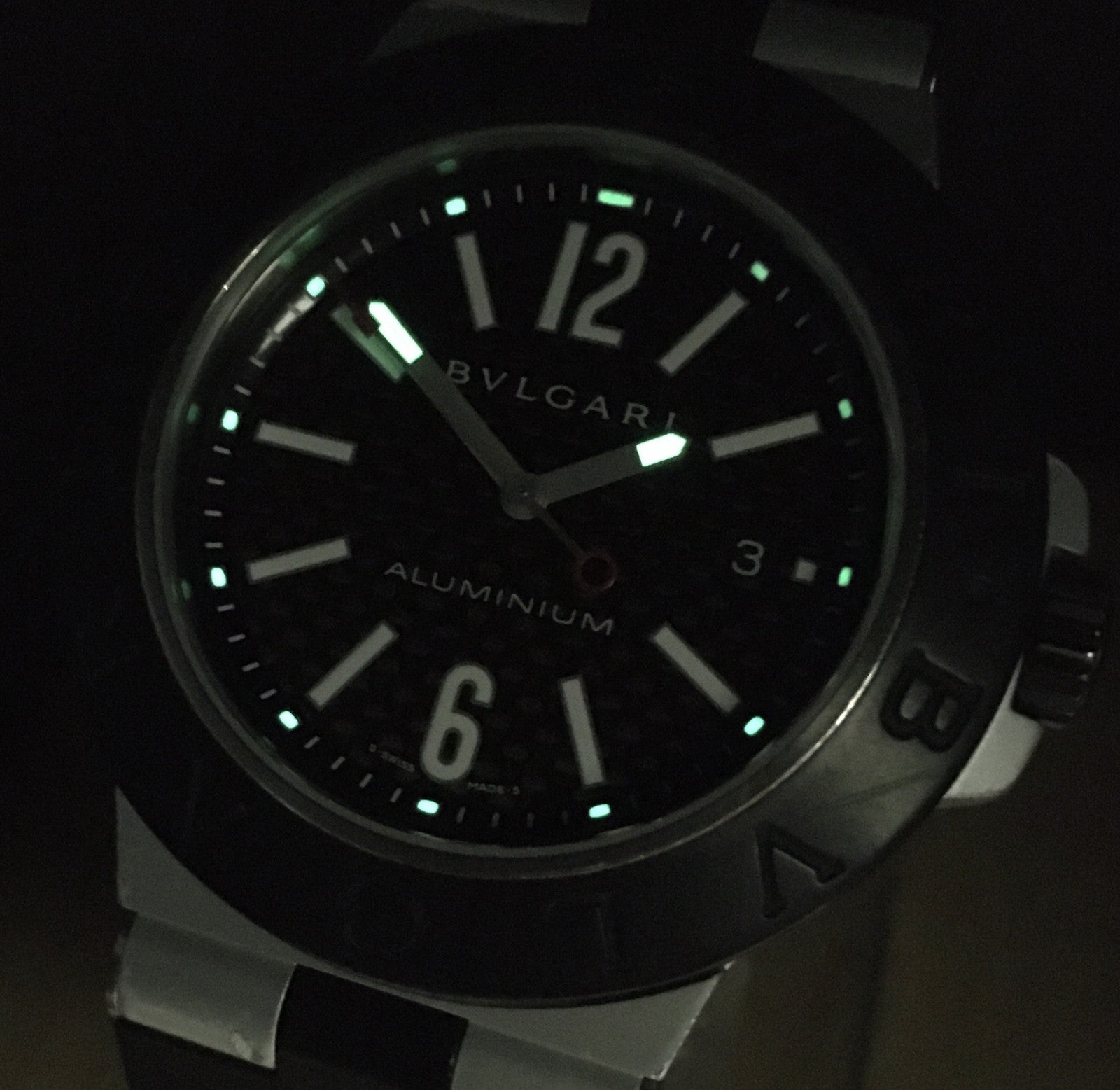 BVLGARI Diagono AL44TA Black Dial Automatic Date Men's Watch 44mm JAPAN