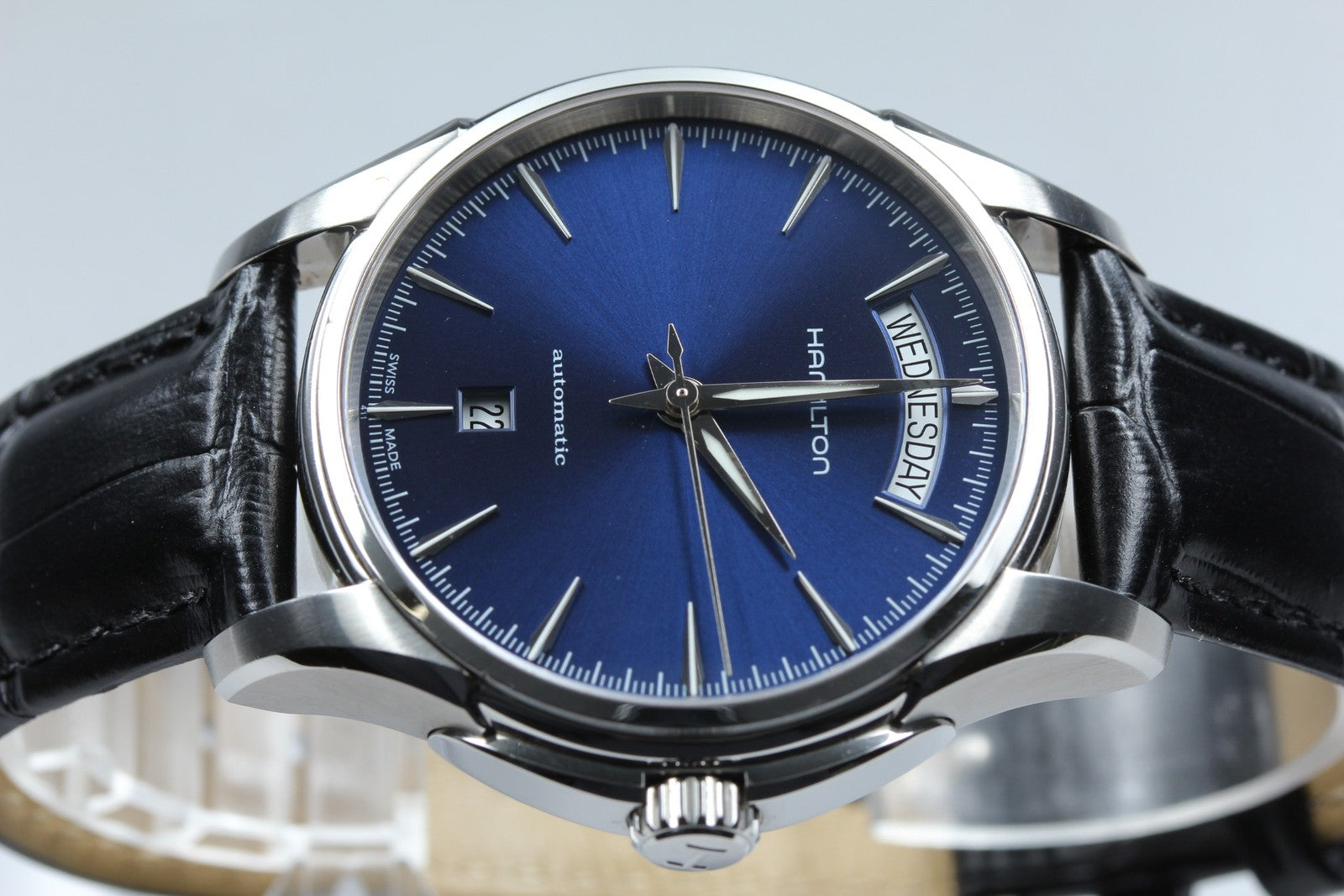 Hamilton Jazzmaster H325051 Automatic Navy Day/Date Men's Watch 40mm Exc+5*Box