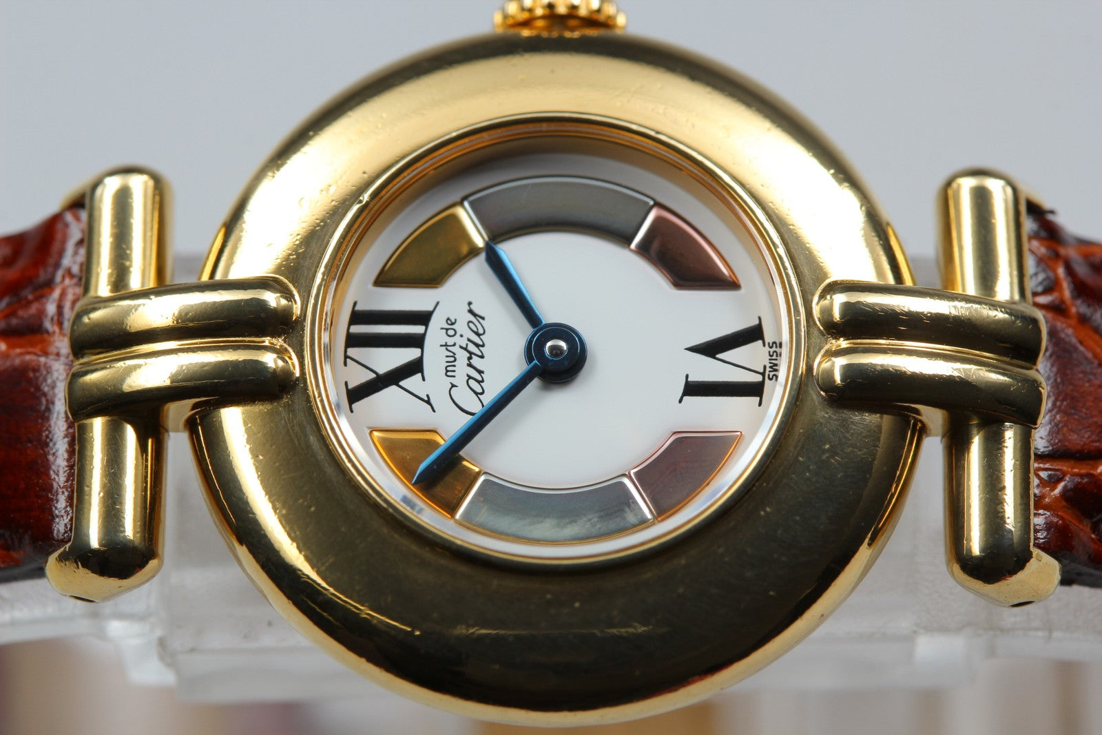 Cartier Must Colisee Vermeil 590002 Brown Gold Women's Quartz Watch Vintage