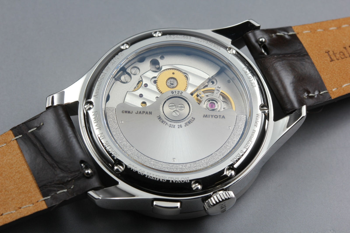 KUOE KYOTO ROYAL SMITH 90-010 Ivory Brown 35mm Automatic Men's Watch JAPAN Box