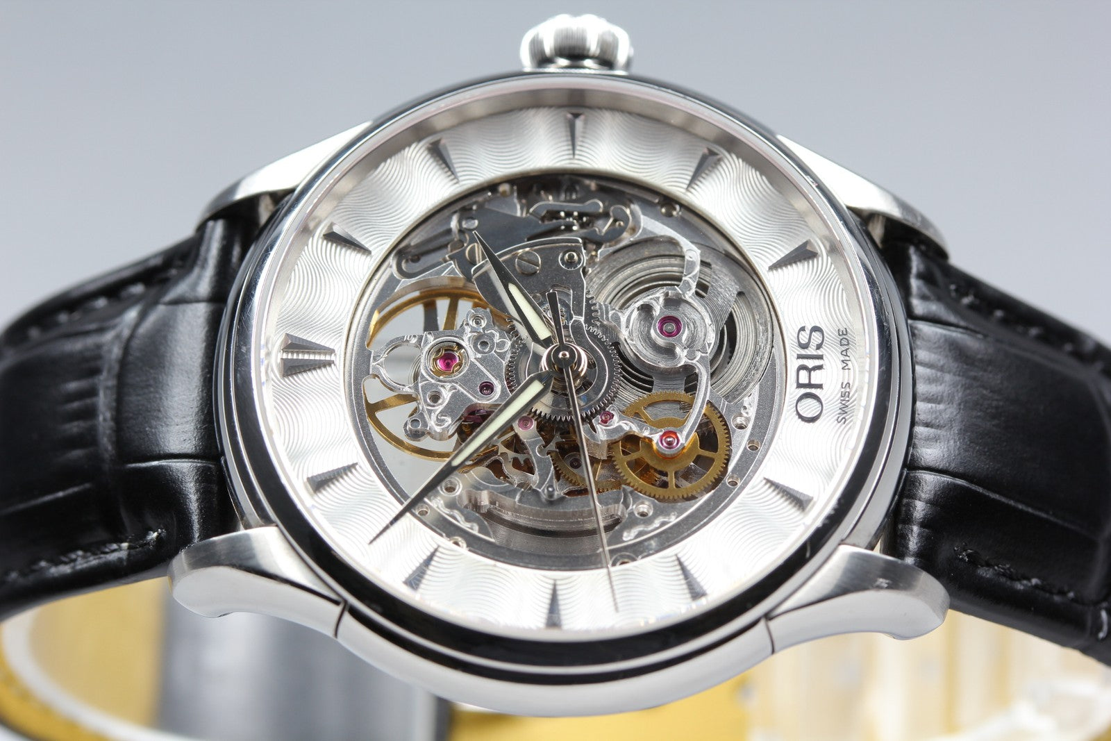 ORIS Artelier Skeleton 7591-01 Date Silver Black 39mm Automatic Men's Watch