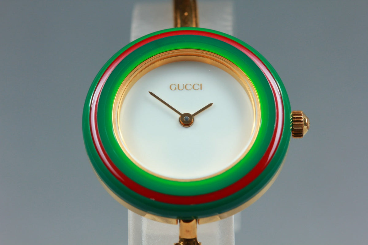 New Batt GUCCI Change Bezel 11/12.2 12Color Quartz White Women's Watch JAPAN