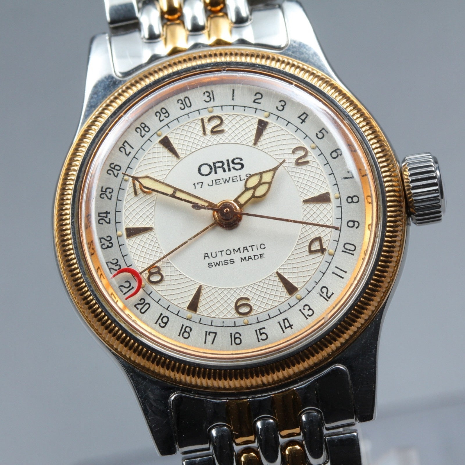 Vintage ORIS Big Crown Pointer Date 7400B Silver Automatic Unisex Watch 32mm JP