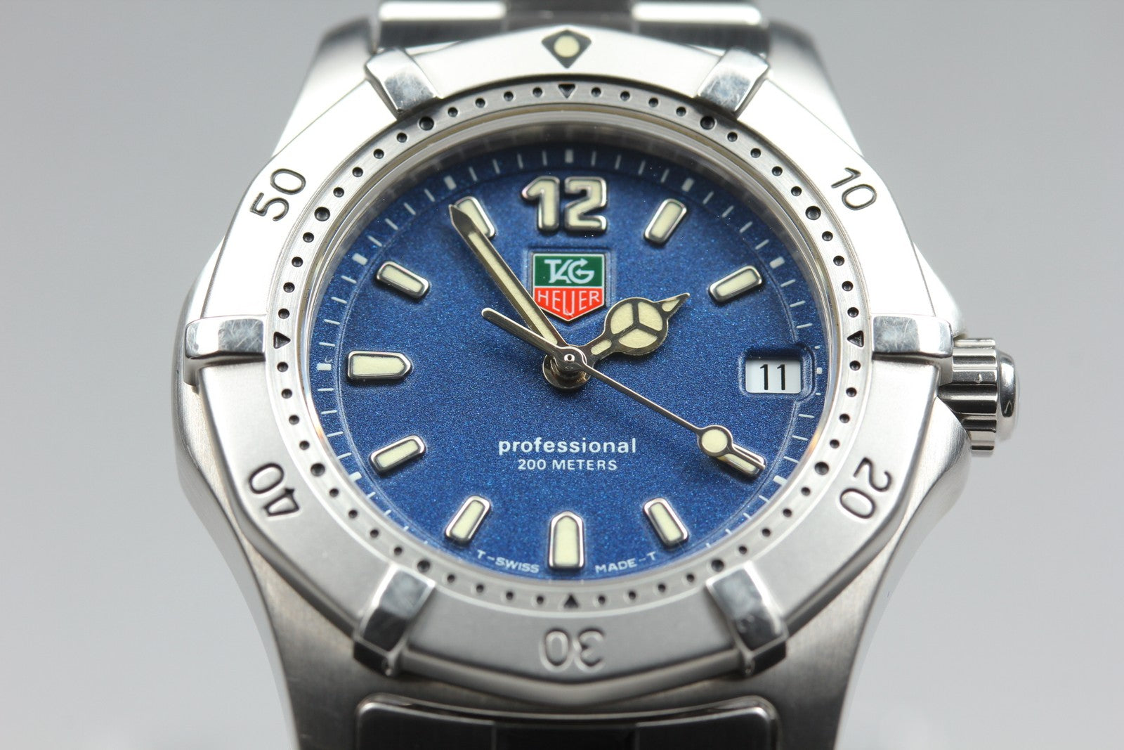 Battery replaced TAG HEUER Professional 200m WK1213 Blue Men's Watch 35mm JAPAN