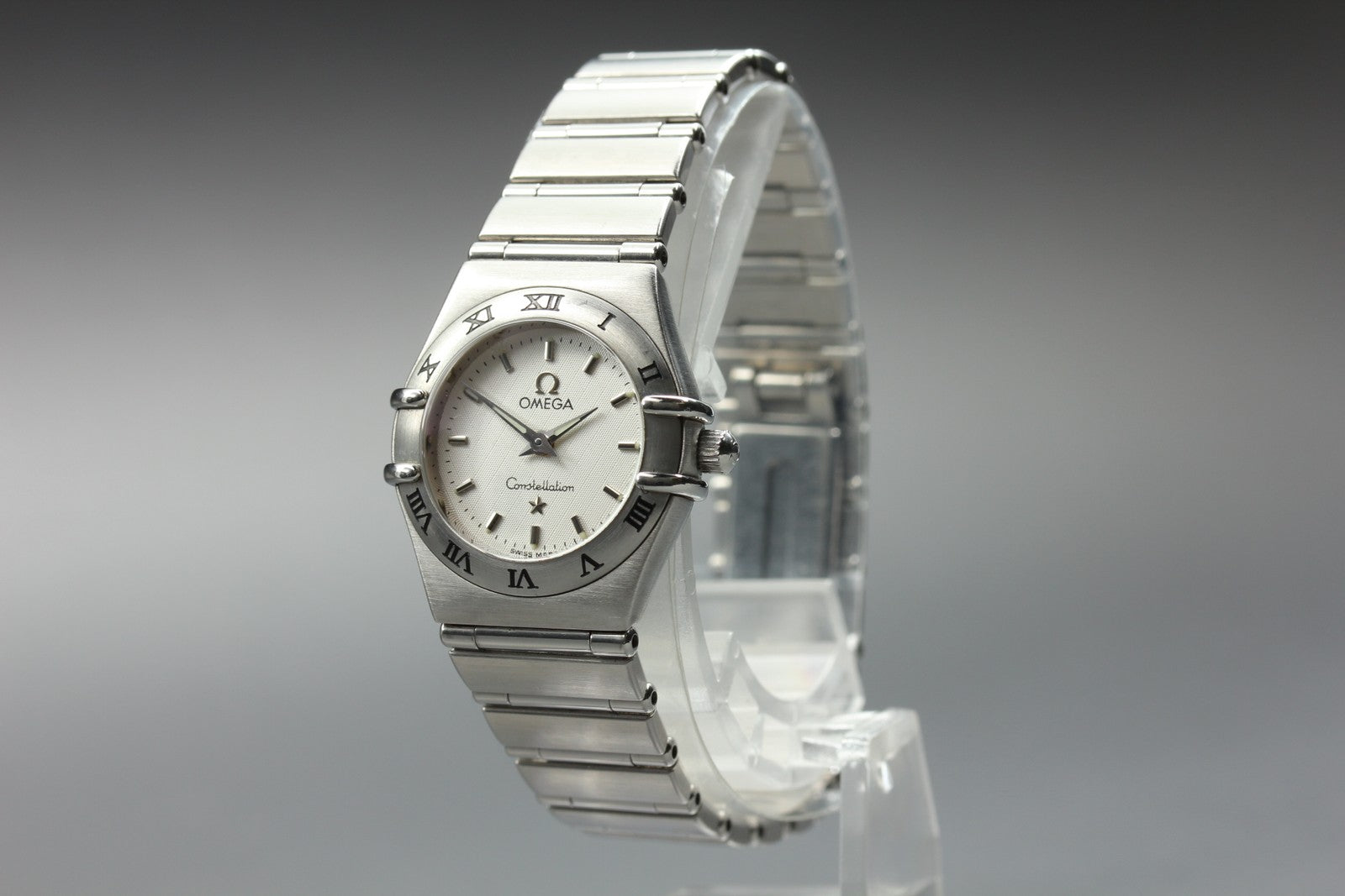 New Batt Vintage OMEGA Constellation Cal.1456 Quartz Silver Womens Watch 22mm JP