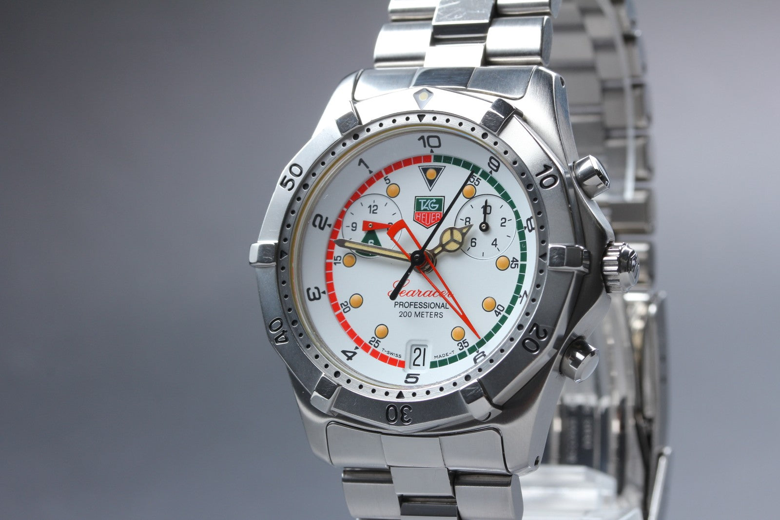 Exc+5*Box TAG HEUER Regatta CK111R White Dial Quartz Men's Watch 39mm From JAPAN