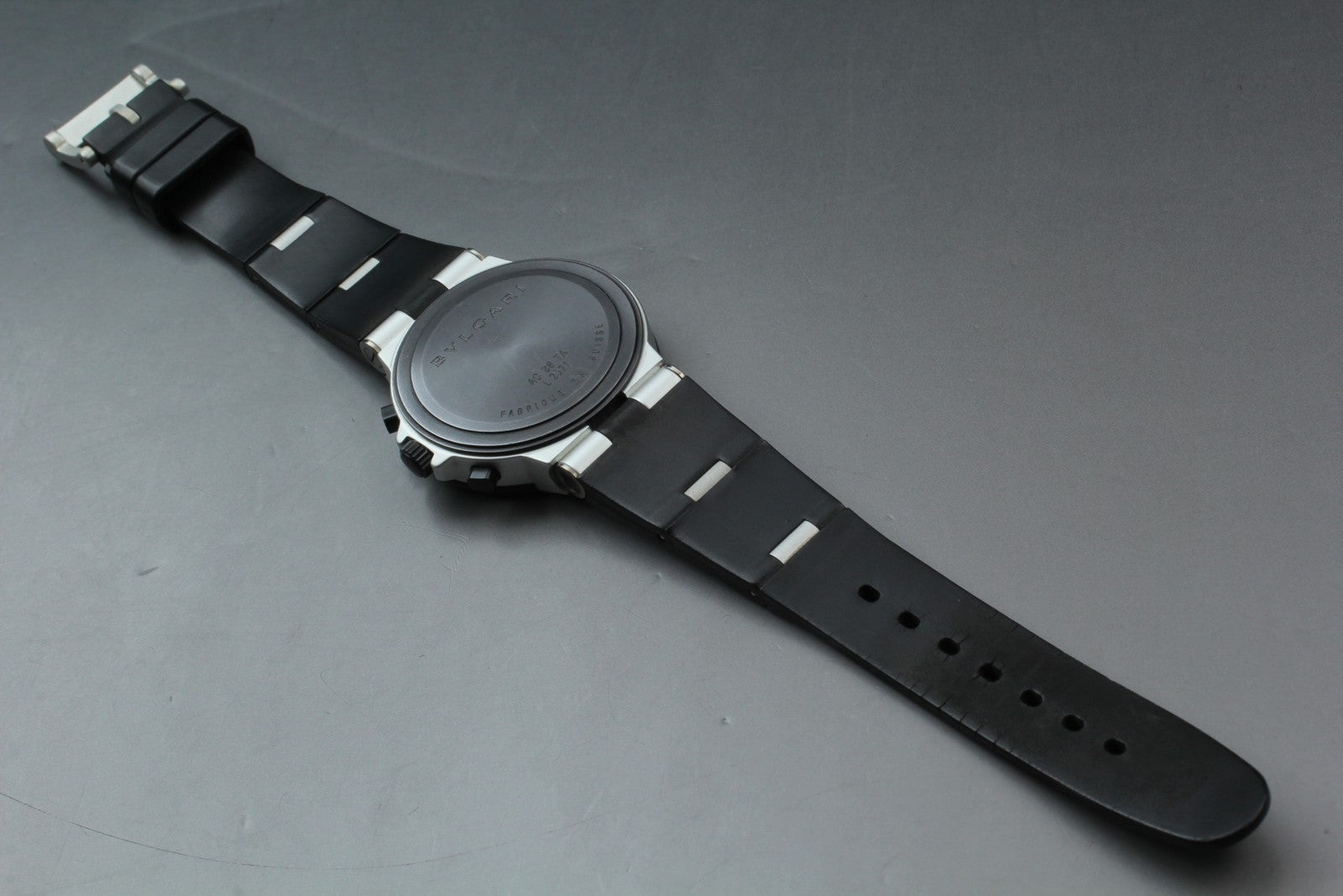 BVLGARI Aluminium AC38TA Automatic chronograph Date Men's Watch 38mm From JAPAN