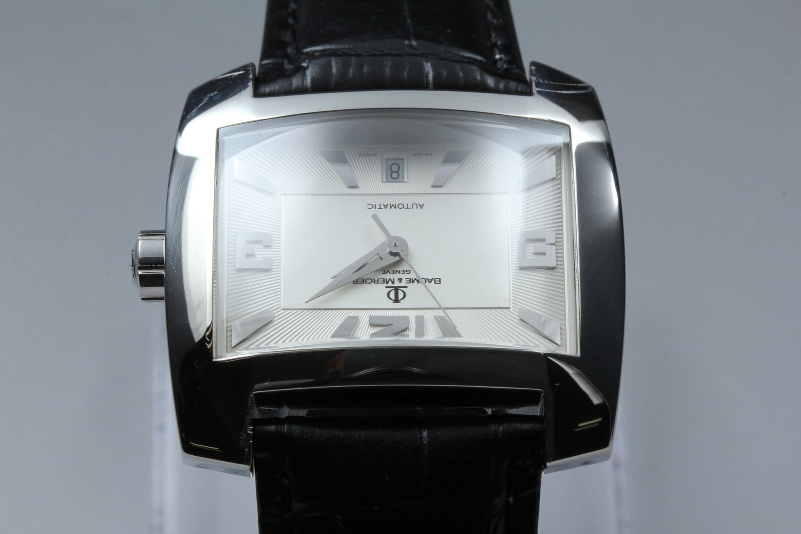 Baume & Mercier Hampton 65394 Automatic Silver Date Men's Watch 37mm JAPAN Box