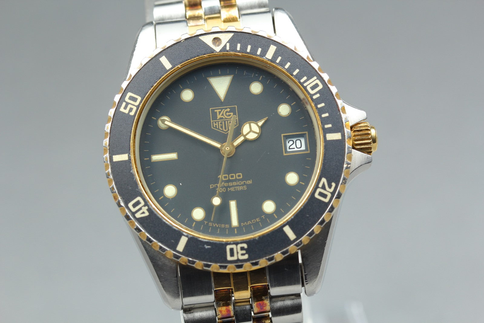 TAG Heuer 1000 PROFESSIONAL 980.020L Quartz Black Dial Men's Watch 37mm Exc+4