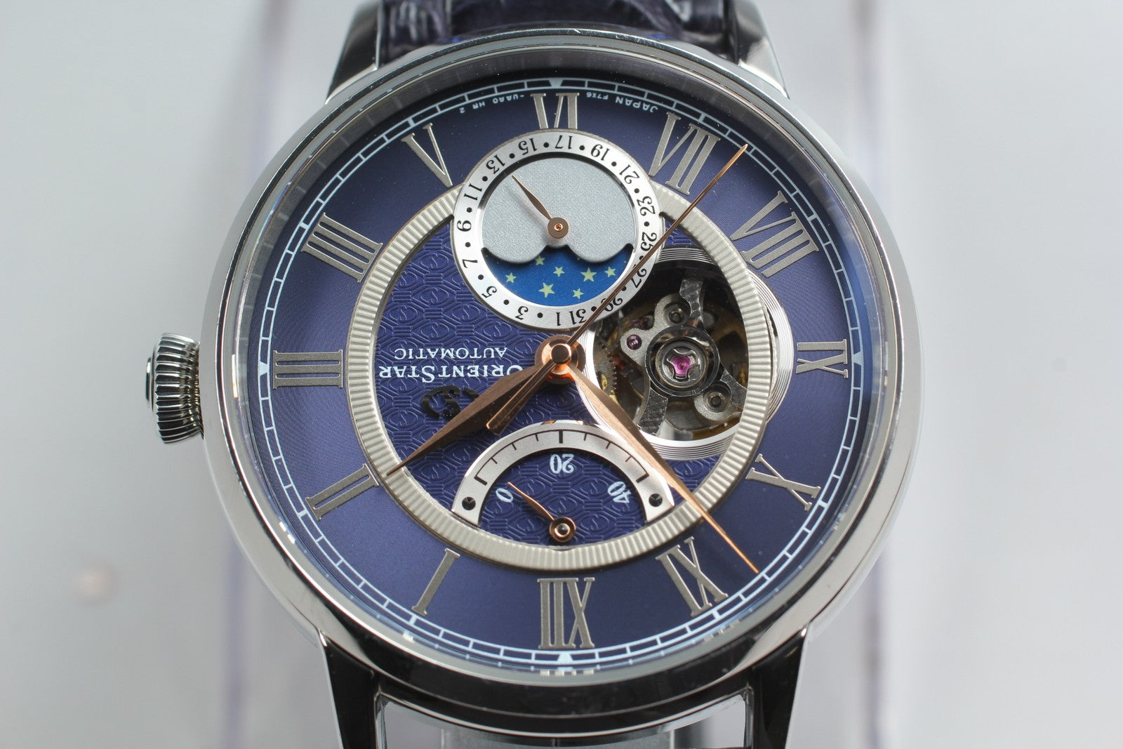 Exc+5 Box Orient Star Mechanical Moonphase F7X6-UAA0 Automatic Blue Men's Watch