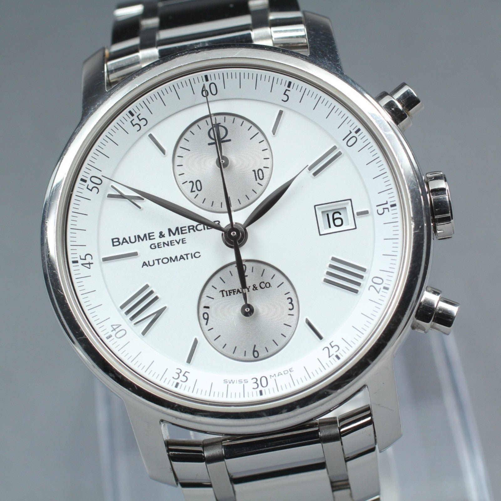 BAUMEļ¼MERCIER Classima 65591 White Automatic Men's Watch 42mm JAPAN Box