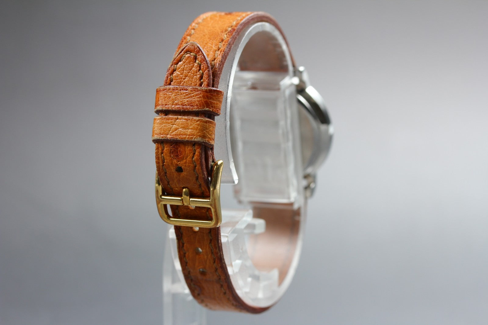 Vintage HERMES Sellier SE4.220 Gold Brown "Z" 24mm Woman's Quartz Watch