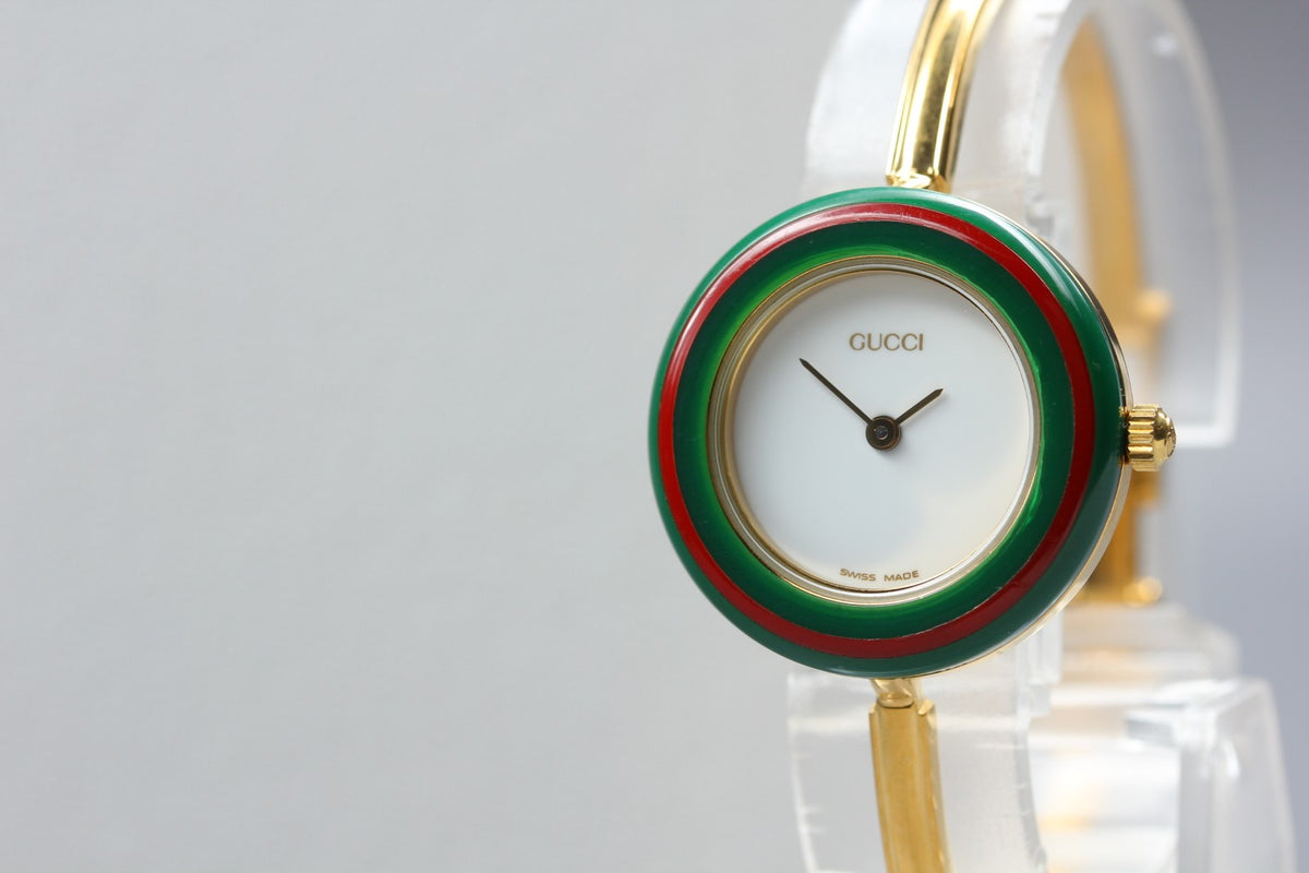 Gucci Change Bezel 11/12.2 Gold Gucci Sherry Line Bezel Women's Quartz Watch