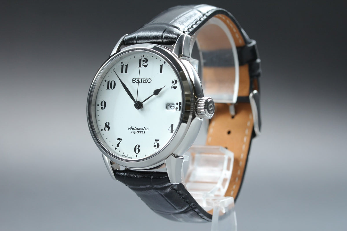 SEIKO Presage 6R15-02Z0 SARX027 AT Enamel Dial White Black 38mm Mens Watch JAPAN