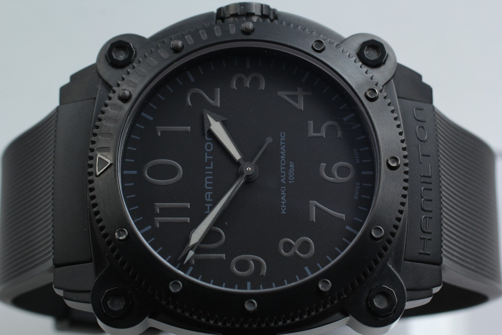 Hamilton Khaki Navy Belowzero H785050 Black Automatic Men's Watch 46mm JAPAN Box