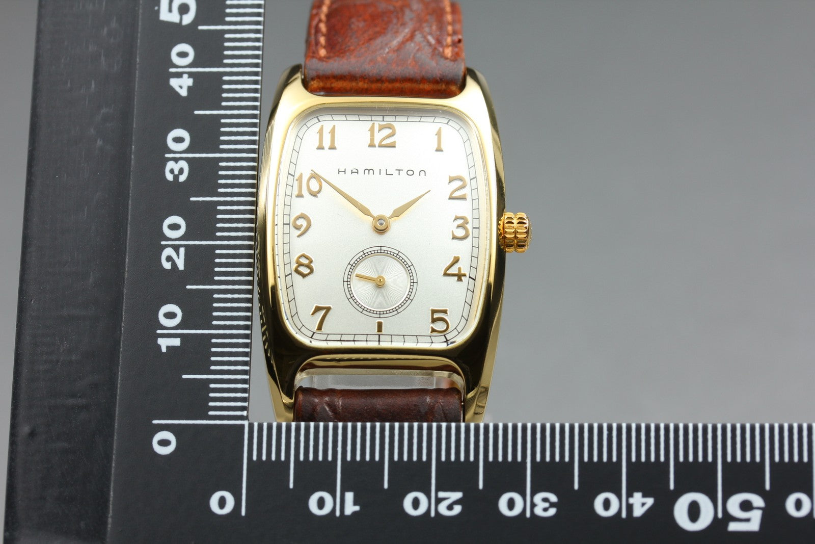 Hamilton Boulton H134110 Quartz Rectangular Small Second Men's Watch 27mm JAPAN