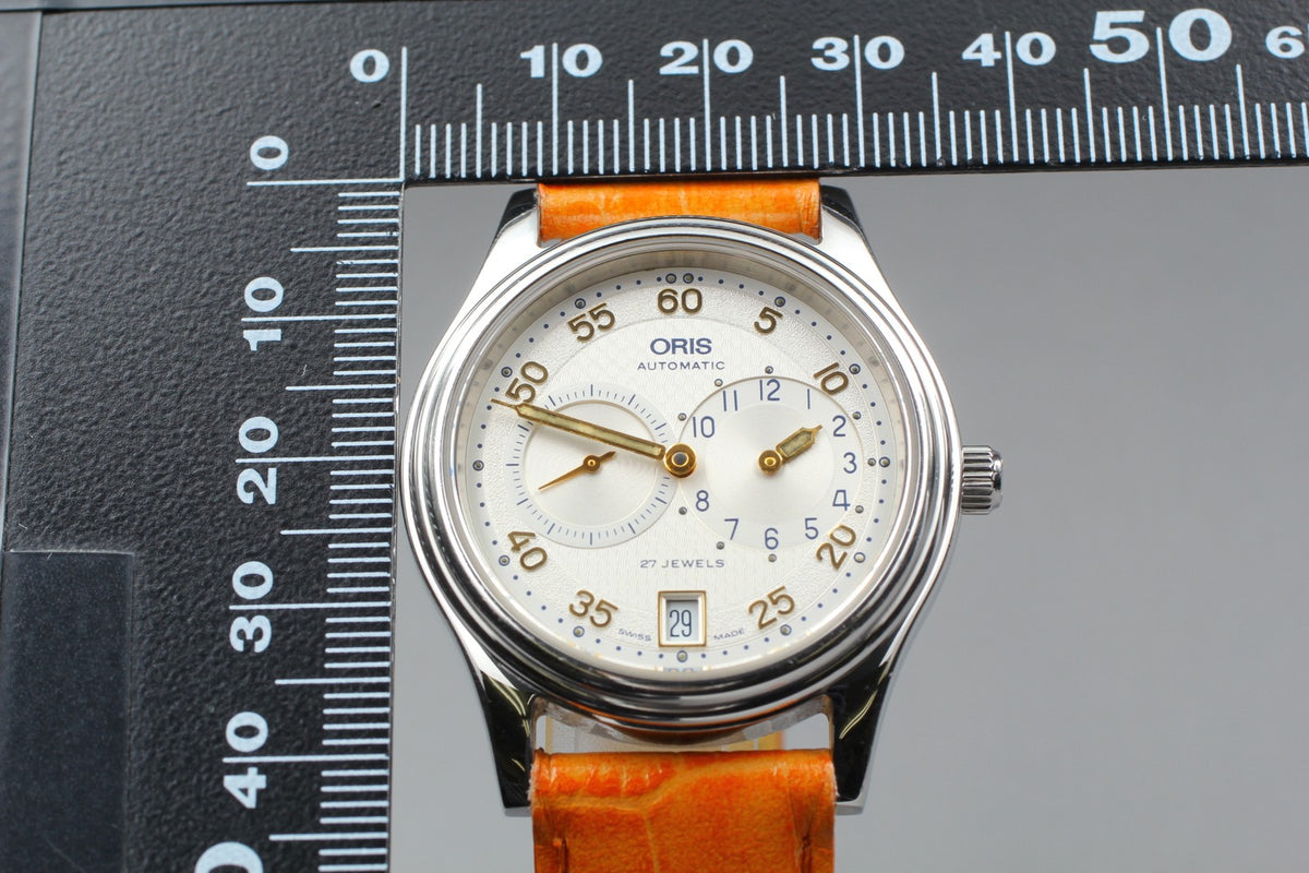 Vintage Oris Pointer 7403 Date Silver Dial Men's Automatic Watch 35mm JAPAN