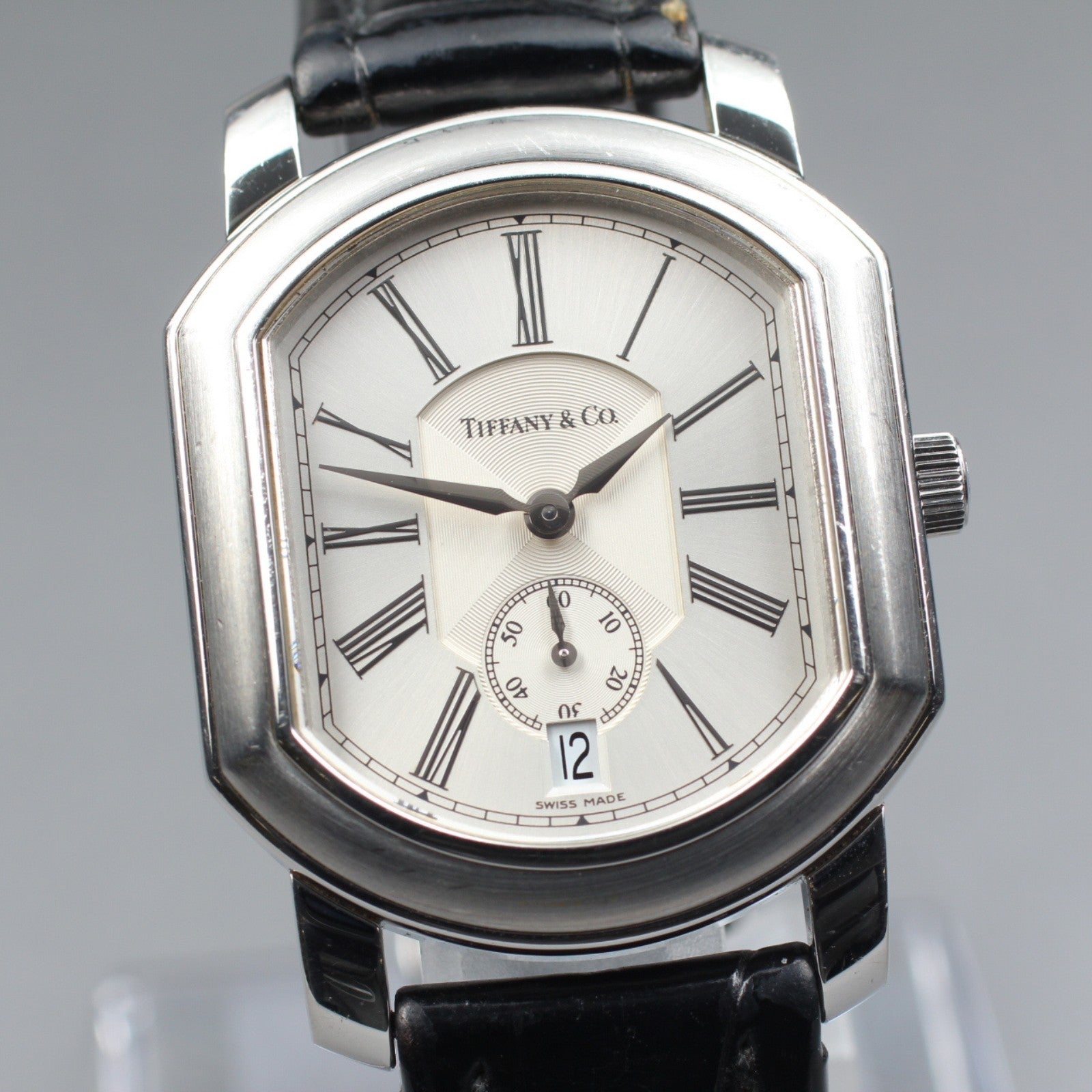 TIFFANY&Co. Mark coupe Silver Quartz Small Second Men's Watch 32mm JAPAN