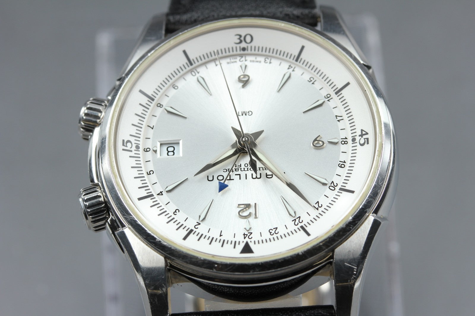 overhauled HAMILTON Jazzmaster Traveler H326250 Silver Men's Date Automatic GMT