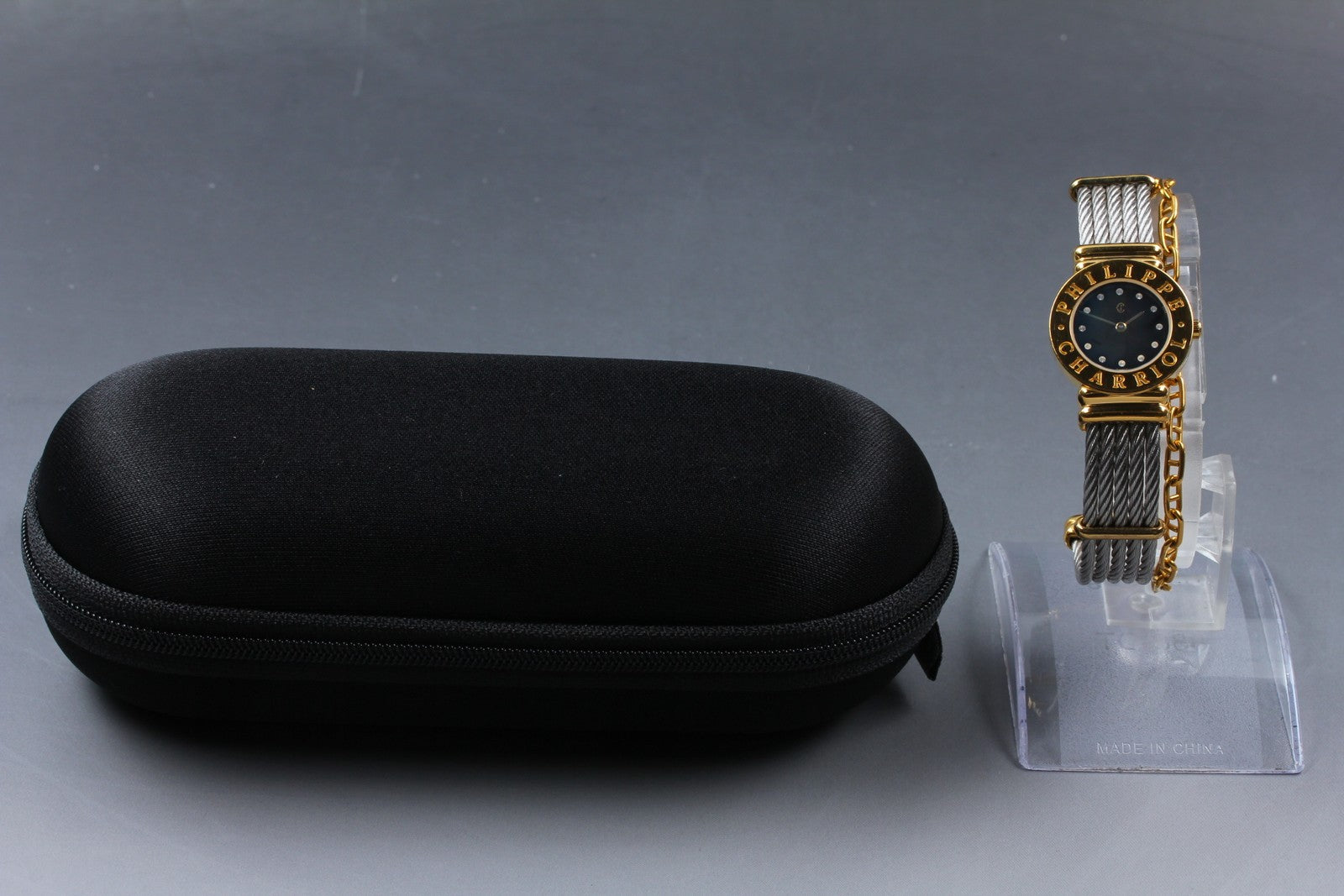 PHILIPPE CHARRIOL St.Tropez Black Dial 12 Stones 28.8.1329 24mm Qz Women's Watch
