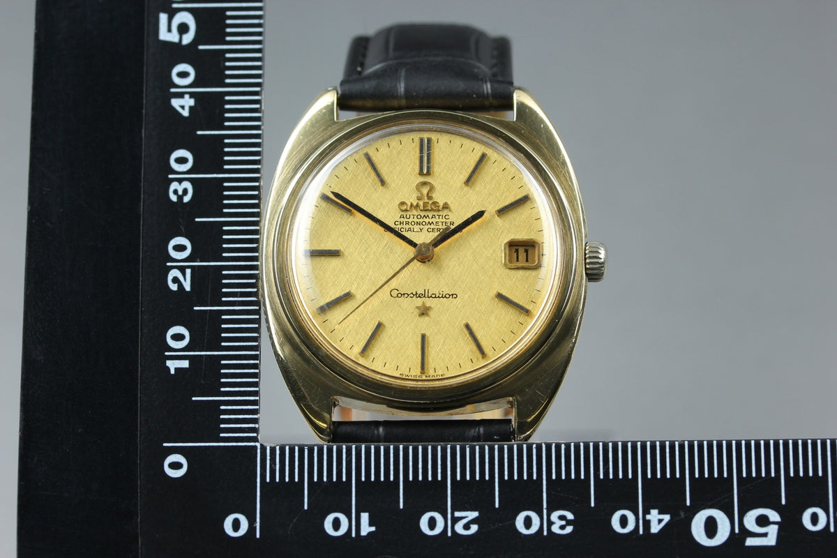 OMEGA Constellation 168.017 Cal.564 Gold Chronometer Date AT Mens Watch Vintage