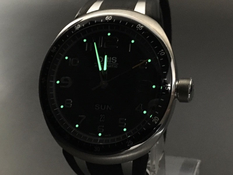 ORIS TT3 7589 Day Date Titanium Green Dial Black 44mm Automatic Men's Watch