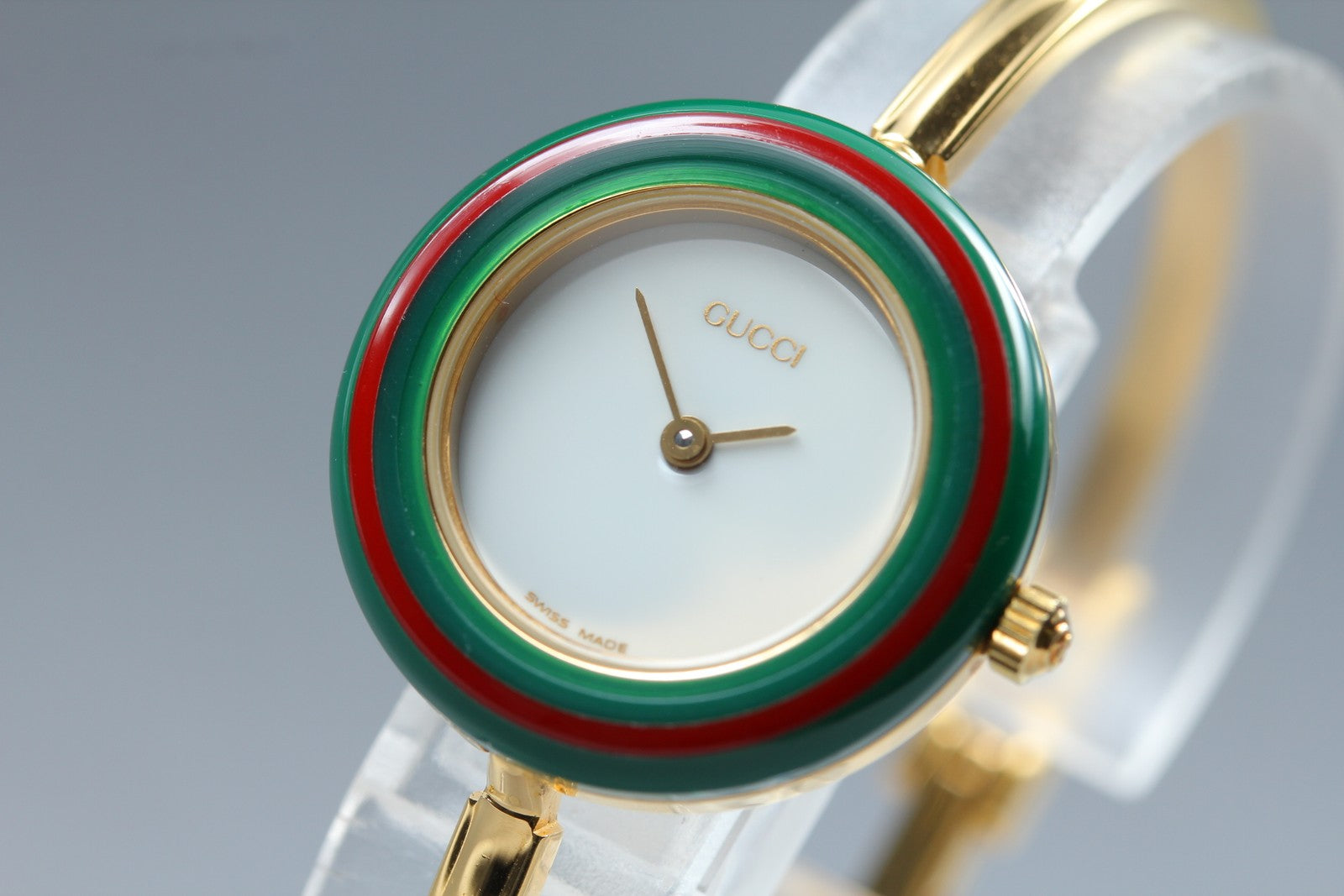 New Batt Gucci Change Bezel 11/12.2 12Color Women's White Quartz Watch JP