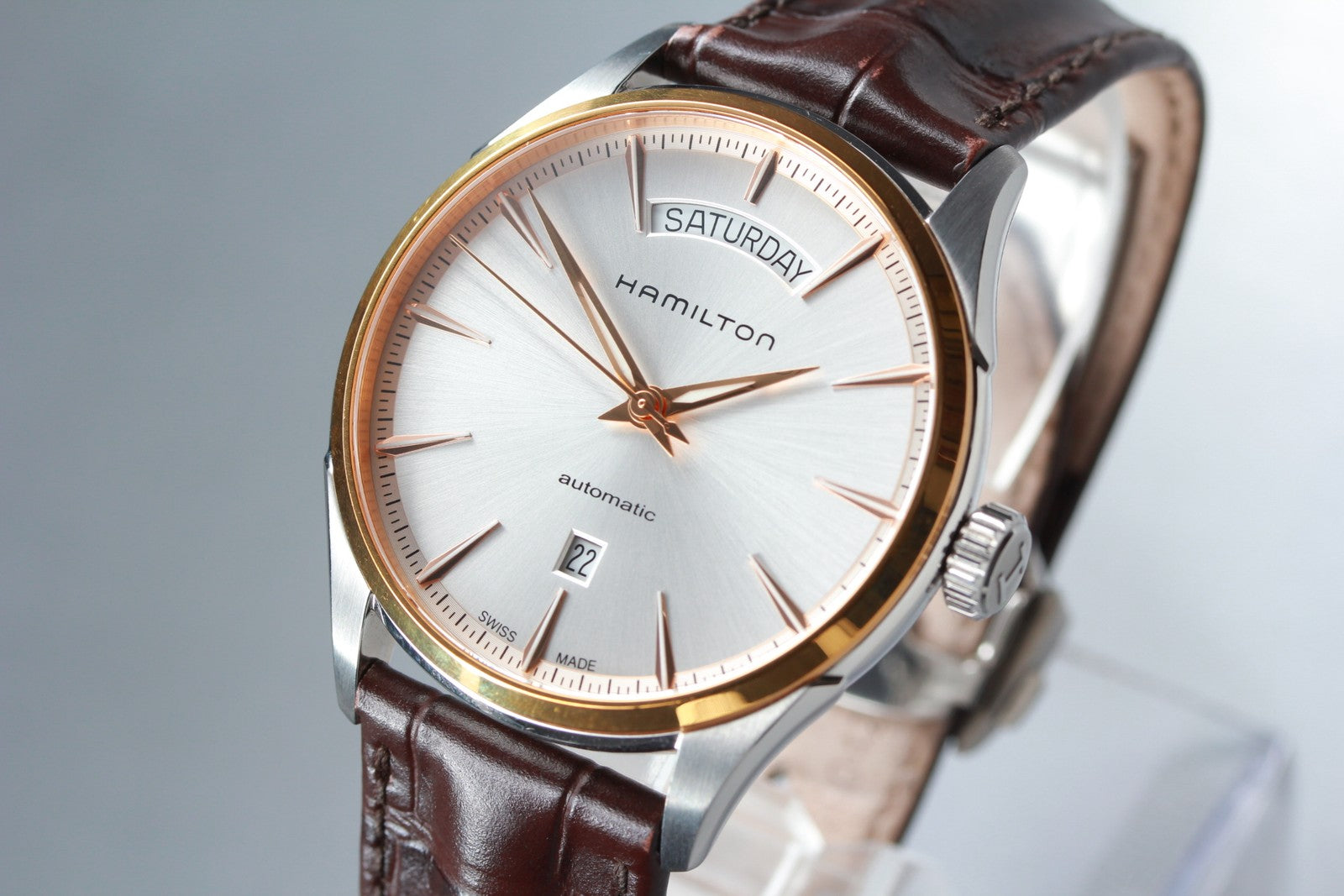 Hamilton Jazzmaster H425250 Silver Automat Day/Date Men's Watch 42mm JAPAN