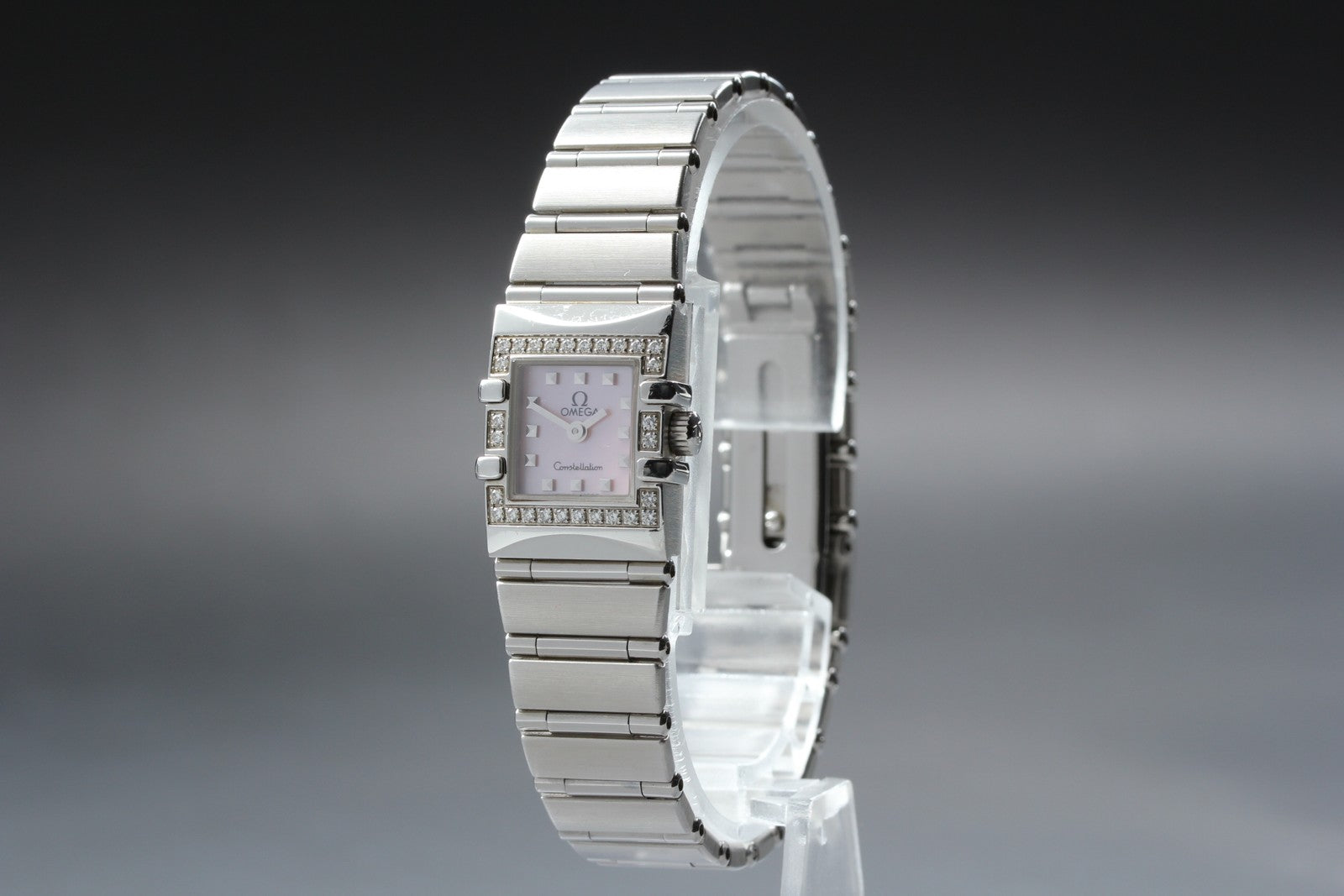 OMEGA Constellation Carre Quadra 1535.73 Cal.1376 Pink 15mm Qz Womens Watch Box