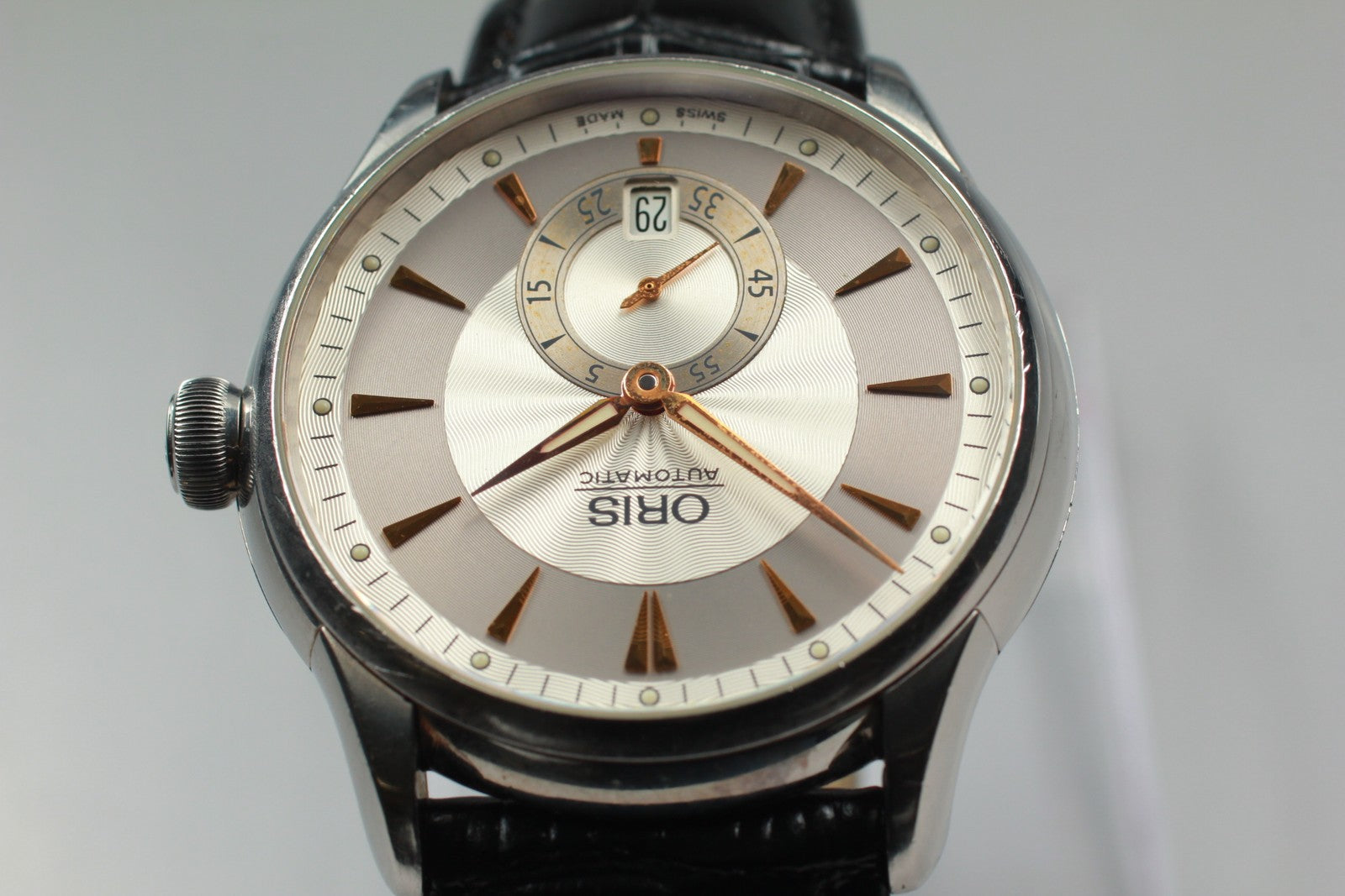 Exc+5* ORIS Artelier 7582 Small Second Date Silver Dial Automatic Watch 40mm JP