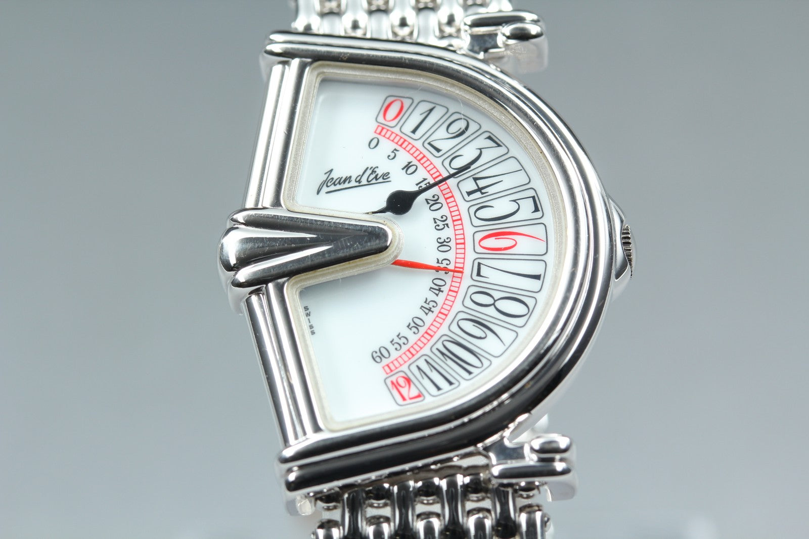 Vintage Jean d'eve Sectora 28mm White Dial Silver Bracelet Unisex Quartz Watch