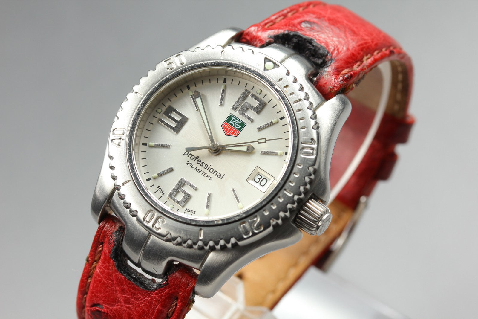 New Batt TAG Heuer Link WT1212 Date Quartz Silver Dial Men's Watch 36mm JAPAN