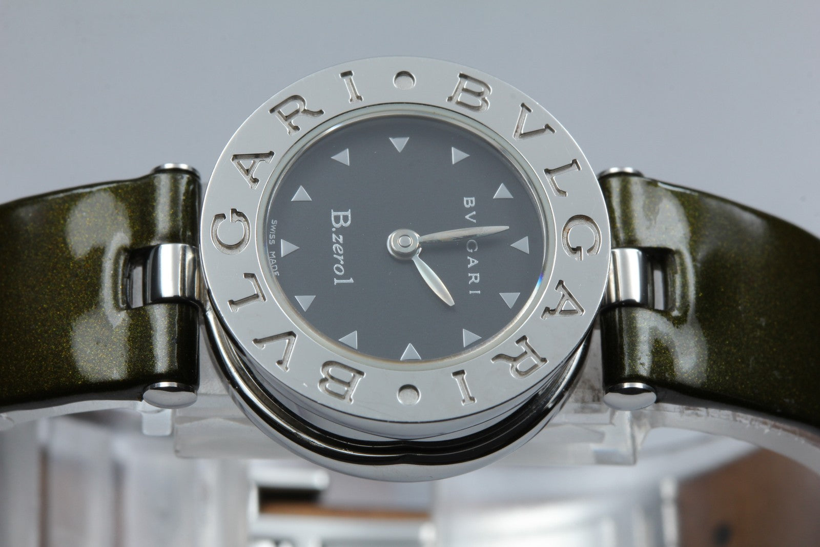 New Batt* BVLGARI B.zero1 BZ22S Quartz Black Dial Women's Watch 22mm N MINT*Box
