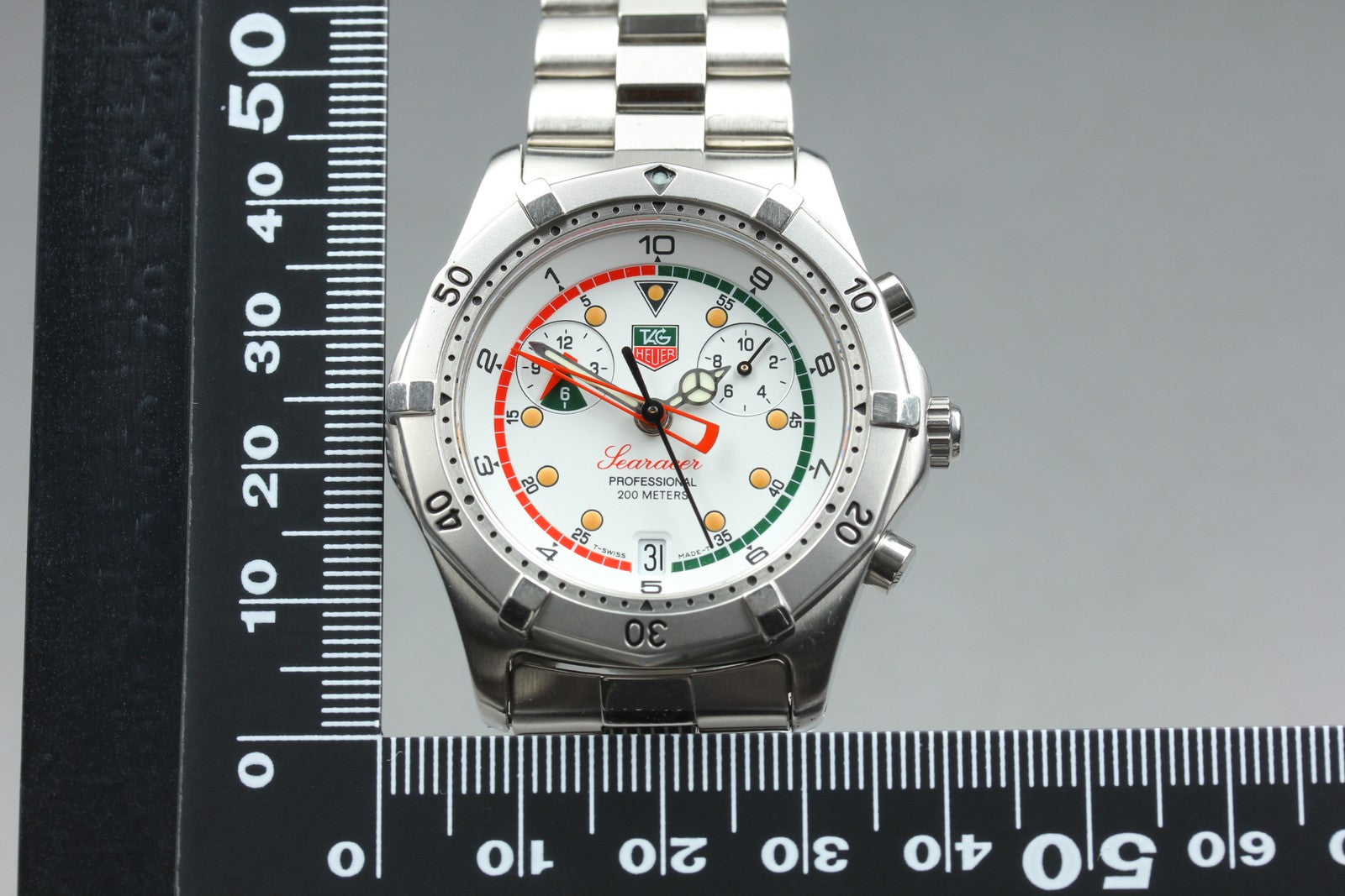 TAG HEUER Regatta CK111R Chronograp Quartz White Dial Men's Watch 39mm JAPAN Box