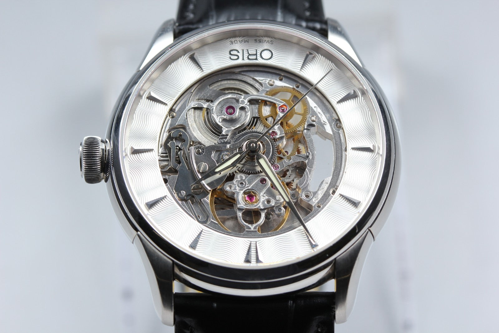 ORIS Artelier Skeleton 7591-01 Date Silver Black 39mm Automatic Men's Watch