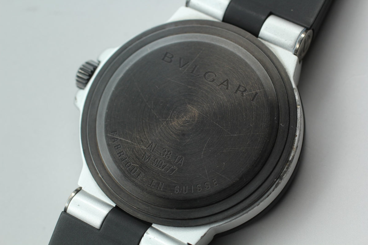 overhauled BVLGARI Aluminum AL38TA Black Men's Automatic Watch 38mm JAPAN Box