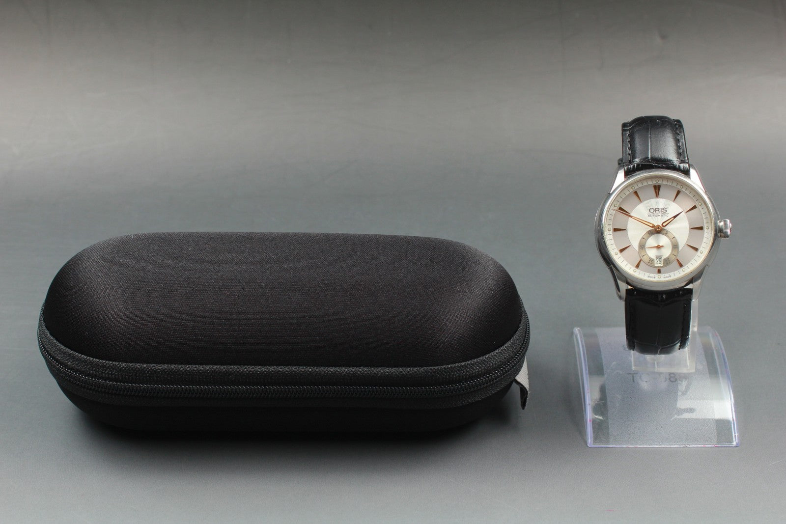 Exc+5* ORIS Artelier 7582 Small Second Date Silver Dial Automatic Watch 40mm JP