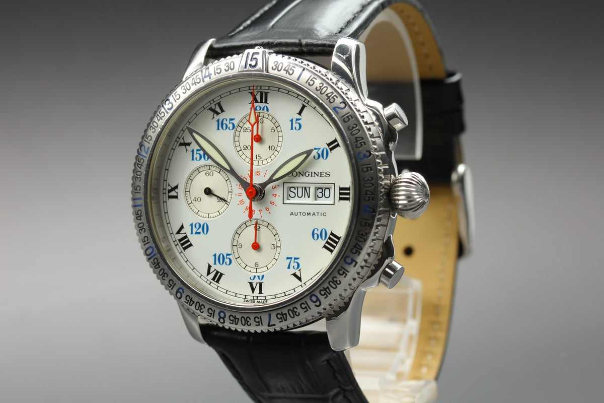 Longines Lindbergh Hour Angle Chronograph L2.618.4 White 41mm AT Men’s Watch